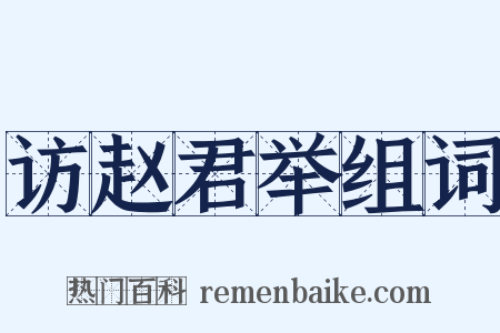 访赵君举组词是什么意思的图片
